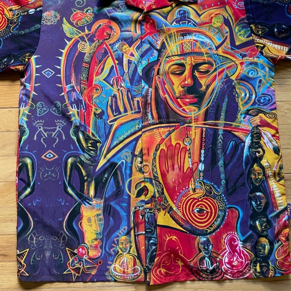 Carlos by Carlos Santana Men’s XL Abstract Art Casual Vintage Lightweight Pop - Picture 2 of 6
